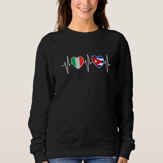 Italy And Cuba Cuban Flag Flags Premium T Shirt (Framsida)