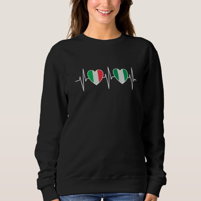 Italy And Nigeria Nigerian Flag Flags T Shirt (Framsida)