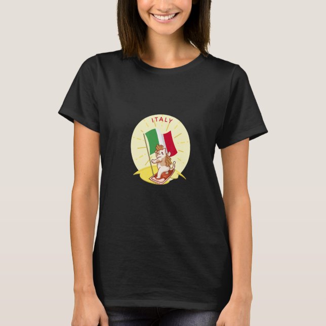 Italy Cat Fries T Shirt (Framsida)