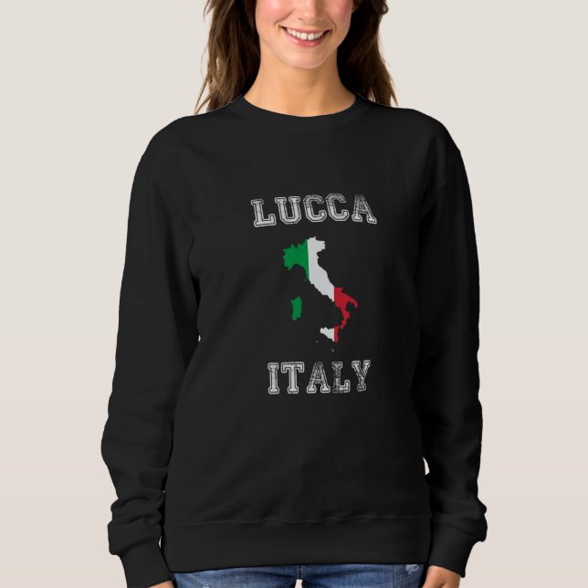 Italy Distressed Flag Lucca Pride T Shirt (Framsida)
