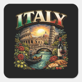 Italy Eternal Fyrkantigt Klistermärke