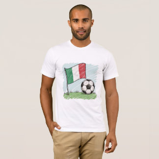 Italy flag and crayon-style soccer ball t shirt