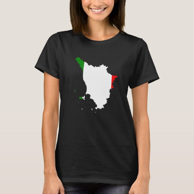 Italy flag in Tuscany outline Tuscany T Shirt (Framsida)