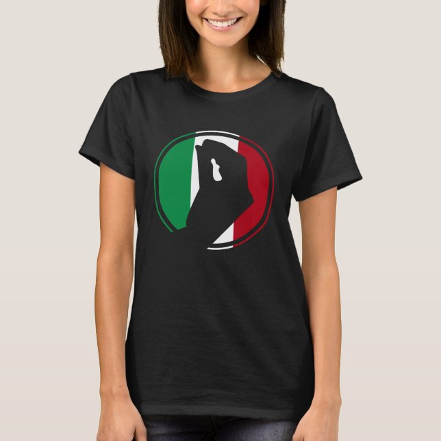 Italy Flag Italian Roots Humor  Italian Hand Gestu T Shirt (Framsida)