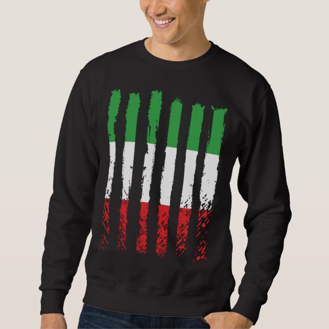 Italy flag love proud Italian people BACKPRINT Lång Ärmad Tröja (Framsida)