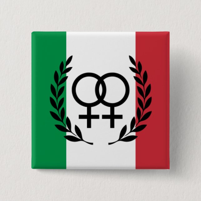 italy flag Sapphic Symbol badge Knapp (Framsida)
