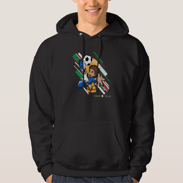 Italy Football Soccer Kids Playing Soccer Goal Dab Hoodie (Framsida)