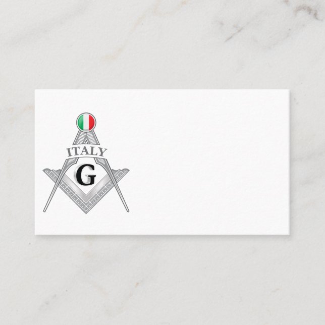 Italy freemasonry sign visitkort (Framsida)