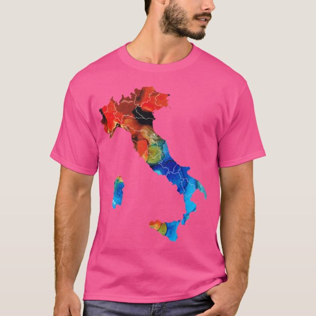 Italy Italian Map By Sharon Cummings funny T Shirt (Framsida)