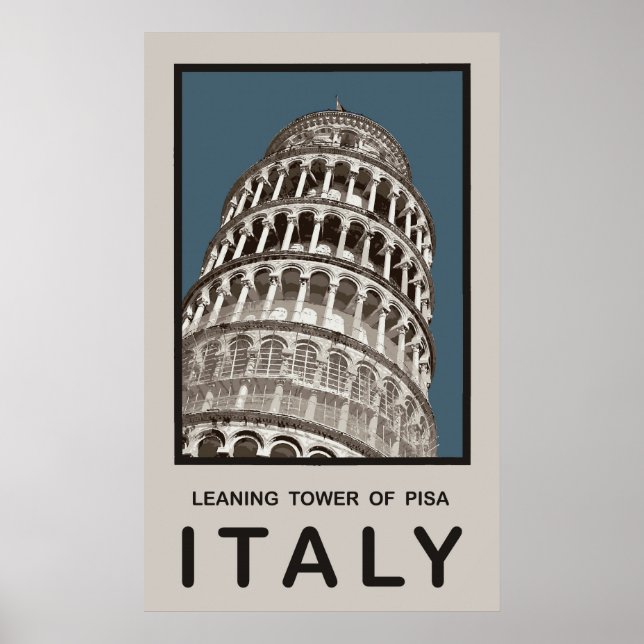 Italy Leaning Tower of Pisa Poster (Framsidan)