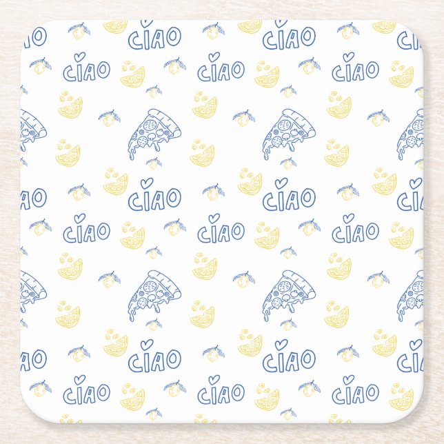 Italy Lover– Ciao Italian Vibes Underlägg Papper Kvadrat (Framsidan)