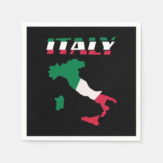 Italy Map Italian Italia Pappersservett (Framsidan)