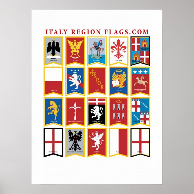 Italy Region Flags Poster (Framsidan)