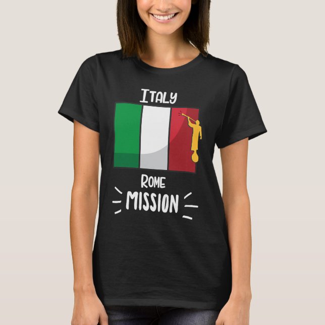 Italy Rome Mormon LDS Mission Missionary T Shirt (Framsida)