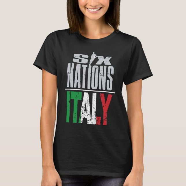 Italy Rugby Fan Player Coach and Rugby Supporter T Shirt (Framsida)