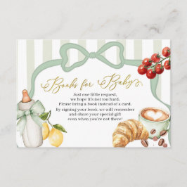 Italy Sage Green Coquette Stripes Books for Baby Tilläggskort