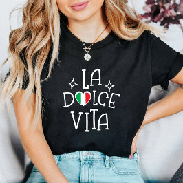 Italy Shirt La Dolce Vita Italian Flag Heart T