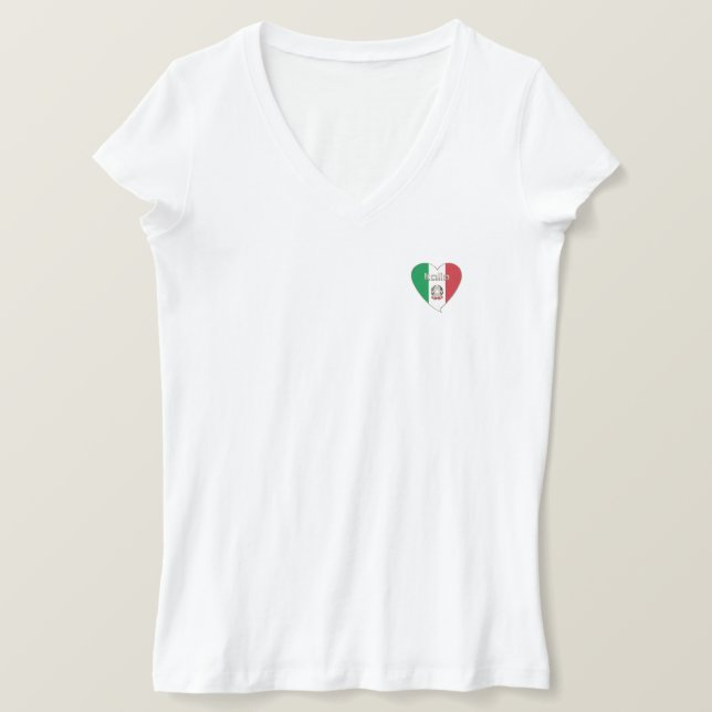 Italy Souvenir ITALIA BANDERA nacional en corazón Tee (Design framsida)