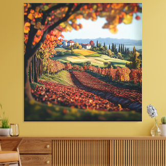 Italy Tuscany Vineyard Premium Wrapped Canvas