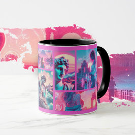 Italy | Vaporwave Retrowave, Custom photo collage Mugg