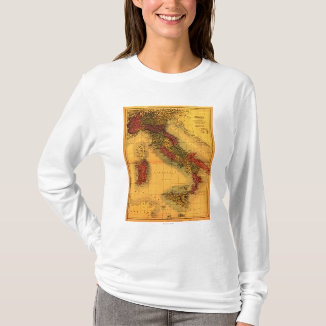 ItalyPanoramic MapItaly Tee (Framsida)