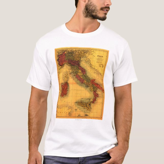 ItalyPanoramic MapItaly Tee (Framsida)