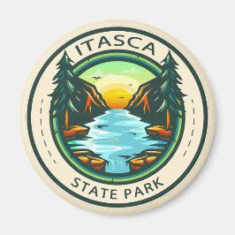 Itasca State Park Minnesota Badge Magnet