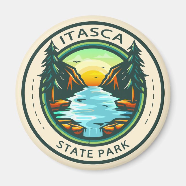 Itasca State Park Minnesota Badge Magnet (Framsidan)