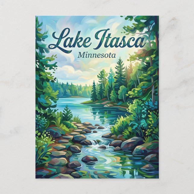 Itasca State Park Minnesota Vykort (Framsida)