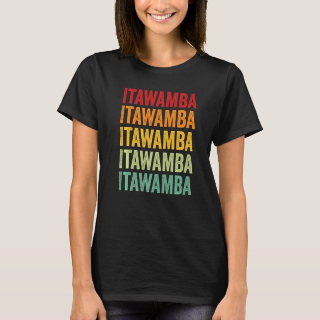 Itawamba County Mississippi Rainbow Text T Shirt (Framsida)