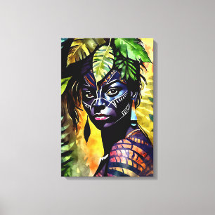 "Itáyara" Målad Fern - Kvinnor i Amazonia Canvastryck