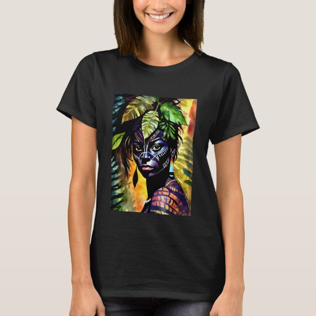 "Itáyara" Målad Fern - Kvinnor i Amazonia T Shirt (Framsida)