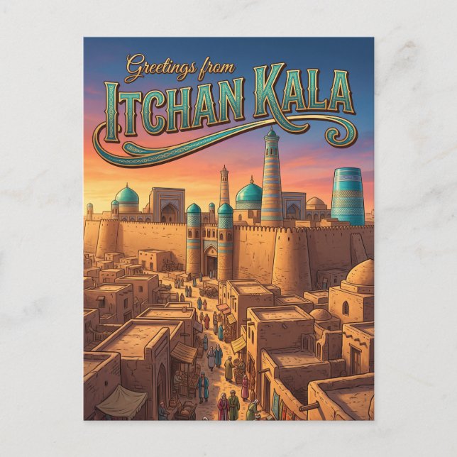 Itchan Kala Uzbekistan Vykort (Framsida)