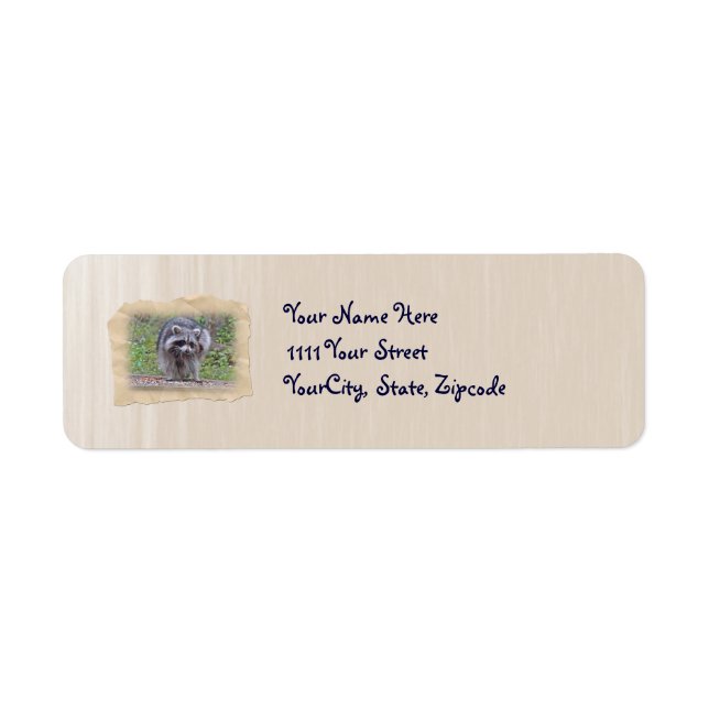 Itchin' & Scratchin' Raccoon Returadress Etikett (Framsidan)