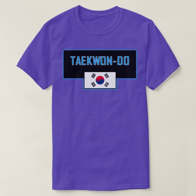 ITF Taekwondo blue med koreansk flagga T Shirt (Design framsida)