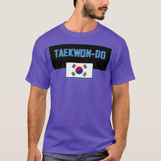 ITF Taekwondo blue med koreansk flagga T Shirt