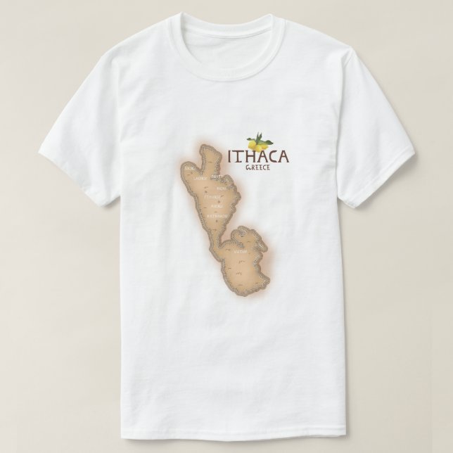 ithaca greece karta t shirt (Design framsida)
