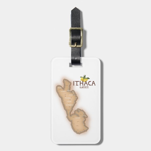 ithaca grekland karta bagagebricka (Vertikal Framsida)