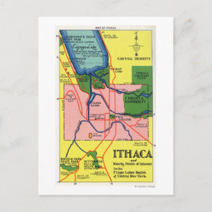 Ithaca och Nearby Points of Interest Vykort