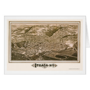 Ithaca panorama- karta för NY - 1882 Hälsningskort
