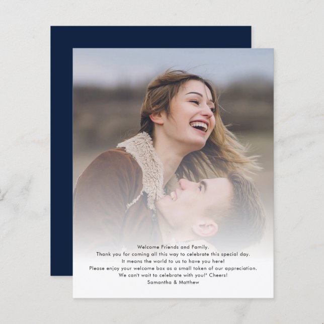 Itinerärt fotoprogramkort för målbröllop (Fram/baksida)