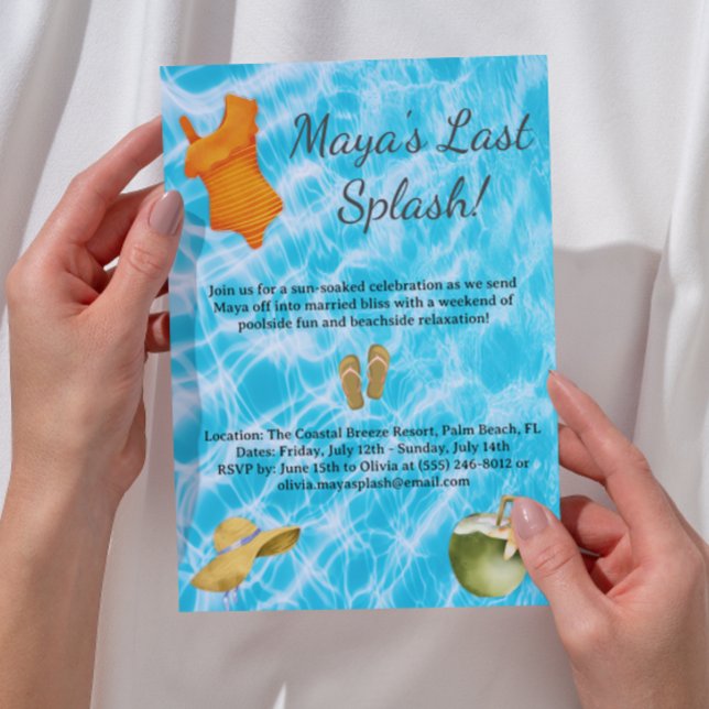 Itinerary & Bachelorette Party i Stänk Inbjudningar (Skapare uppladdad)