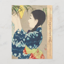 Ito 100 Figurer of Beauties Wearing Takasa Kimono Vykort