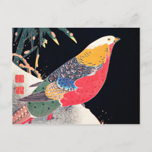 Ito Jakuchu Golden Pheasant i Snö Vykort