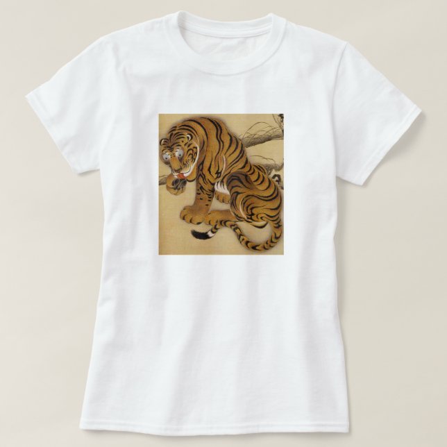 Ito Jakuchu tigerT-tröja T Shirt (Design framsida)
