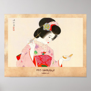 Ito Shinsui make up vntage japanese geisha dam Poster