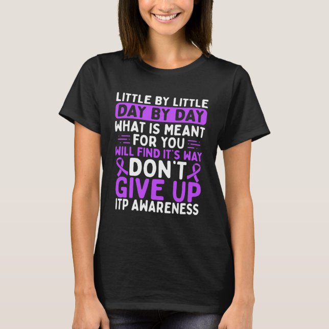 ITP Awareness Warrior Fighter Purple Ribbon T Shirt (Framsida)