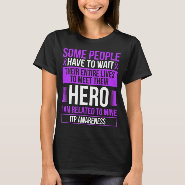 ITP Ribbon ITP Warrior ITP Survivor T Shirt (Framsida)