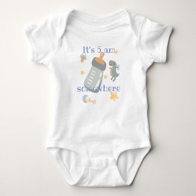 It's 5 am somewhere, hungry little (baby name) t shirt (Framsida)