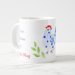 It's 5 pm Somewhere 8 am Here Need Coffee Blue Hen Jumbo Mugg